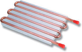 CP15G06 Aluminum Cold Plate with 6-Pass Copper tube, beaded fittings