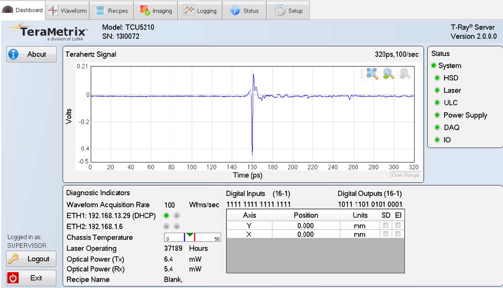 T-Ray® Server Software for Terahertz Gauging & Imaging