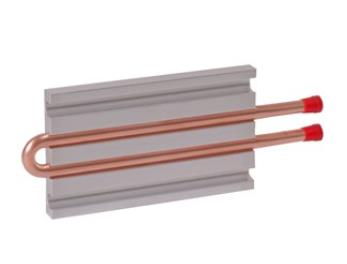 CP10G02 Aluminum Cold Plate with 2-Pass Copper tube, beaded fittings