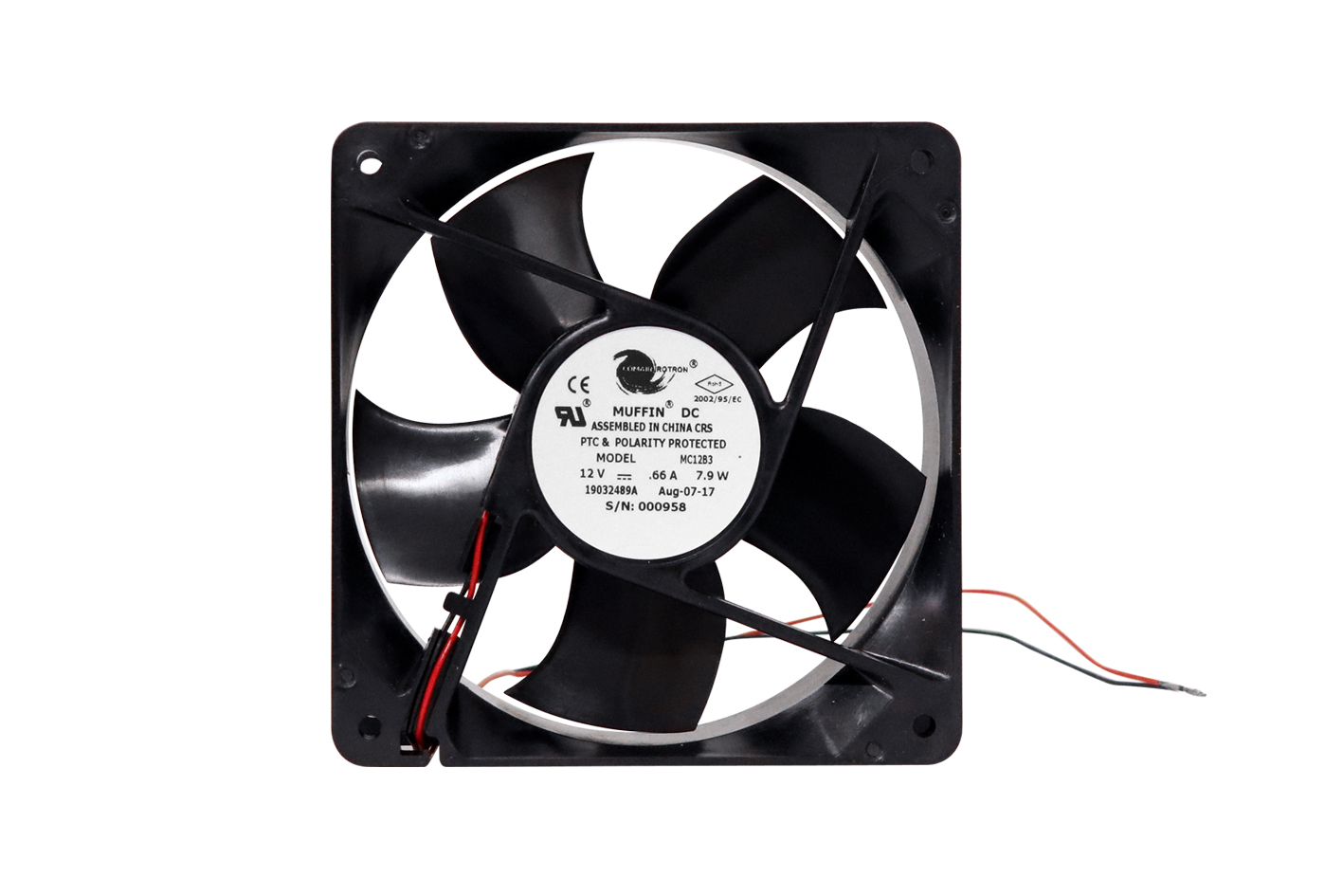 DC Fan, Axial 12 VDC 120x120x32mm MC12B3