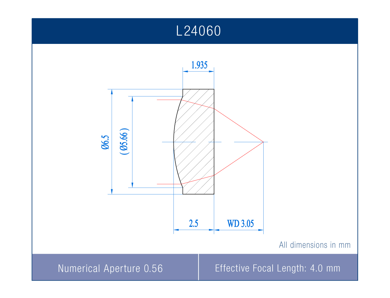 L24060RA Precision Molded IR Aspheric Lens