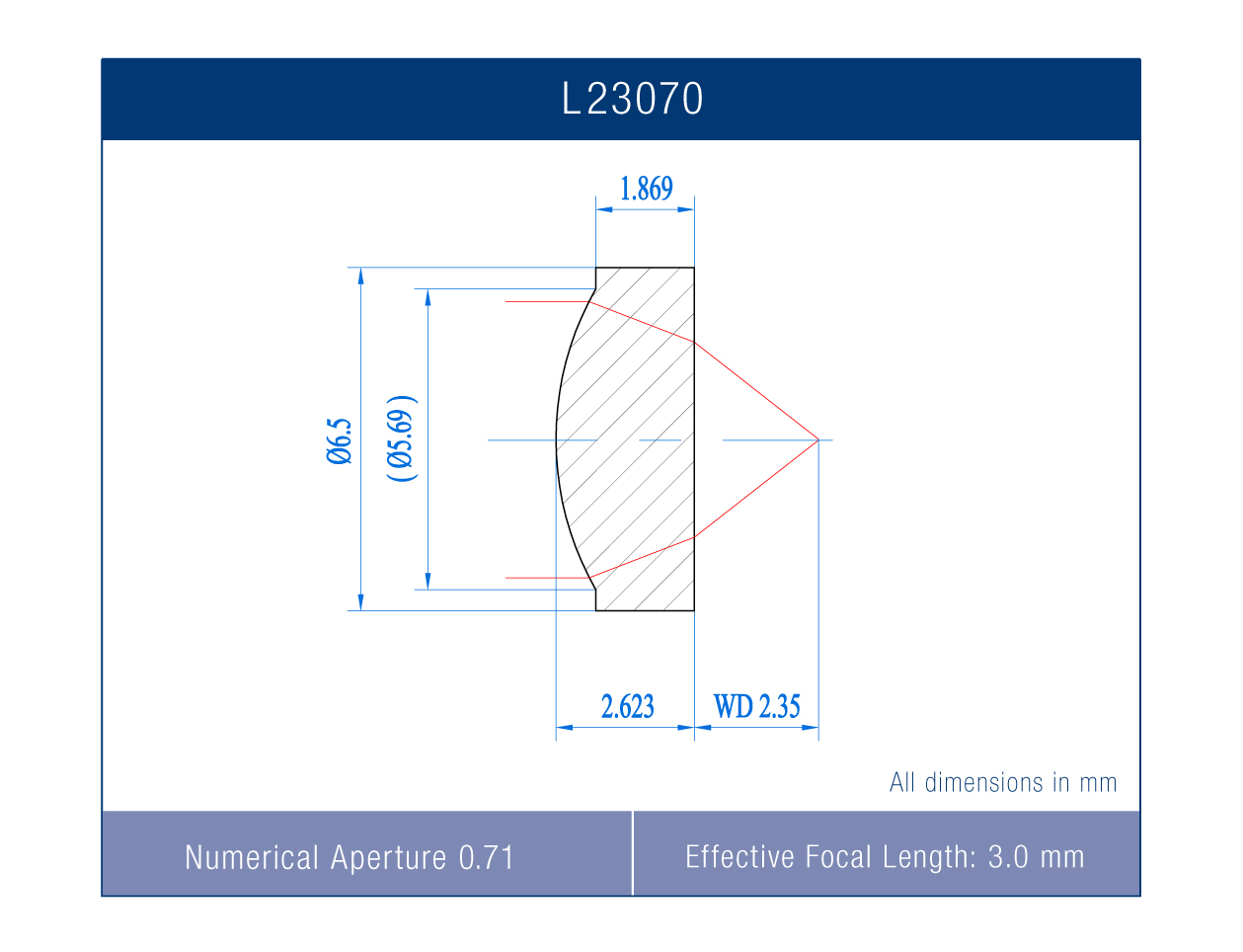 L23070RA Precision Molded IR Aspheric Lens