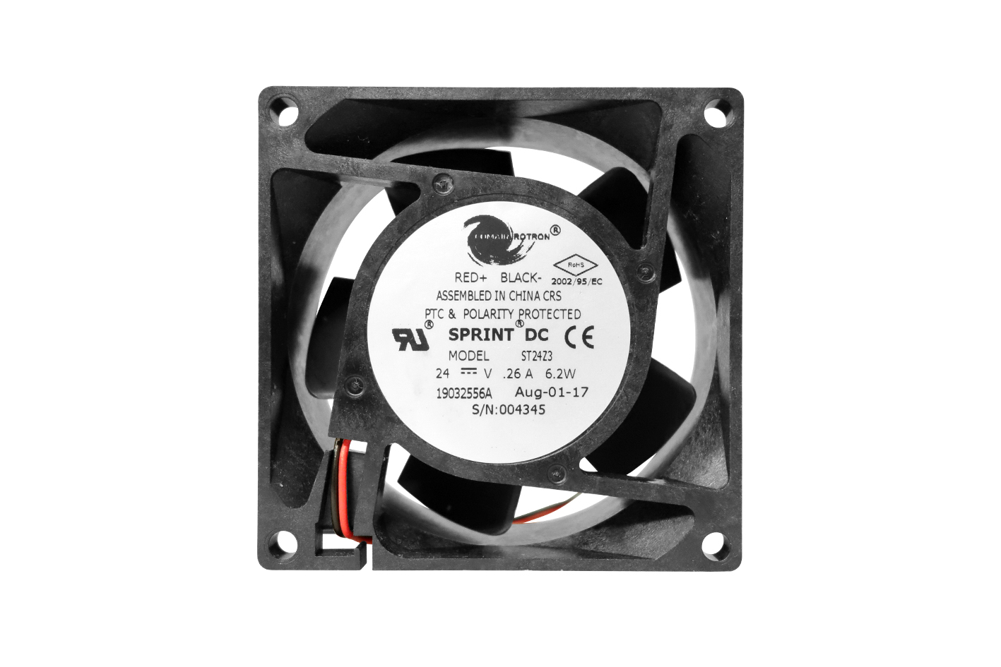 DC Fan, Axial  24 VDC 80x80x32mm ST24B3 DC Fan, Axial  24 VDC 80x80x32mm ST24B3