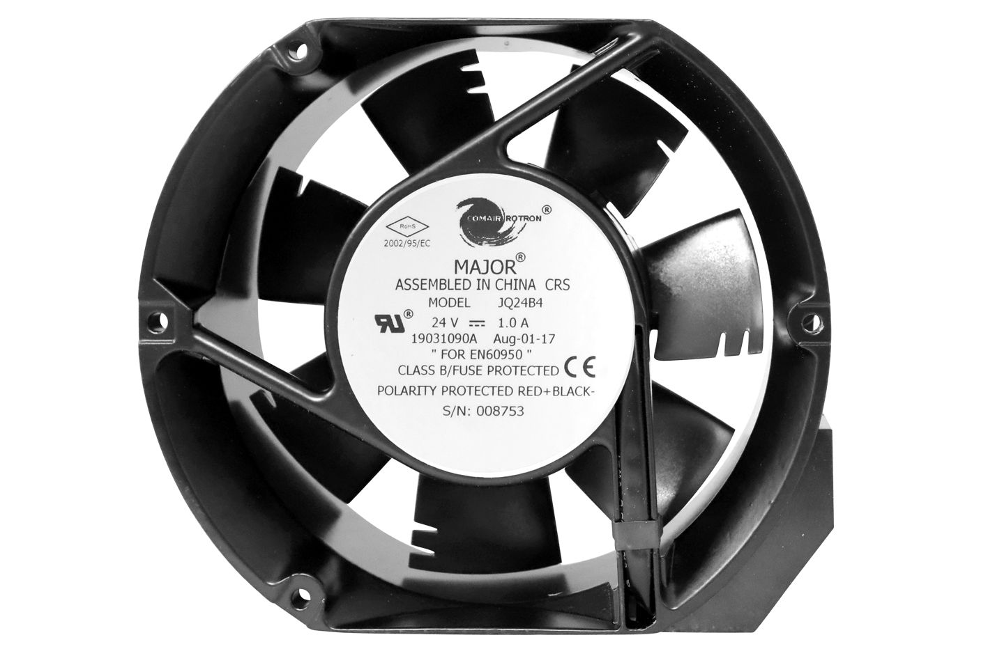 DC Fan, Axial 12 VDC 171.5x150.4x50.8mm JQ12B4