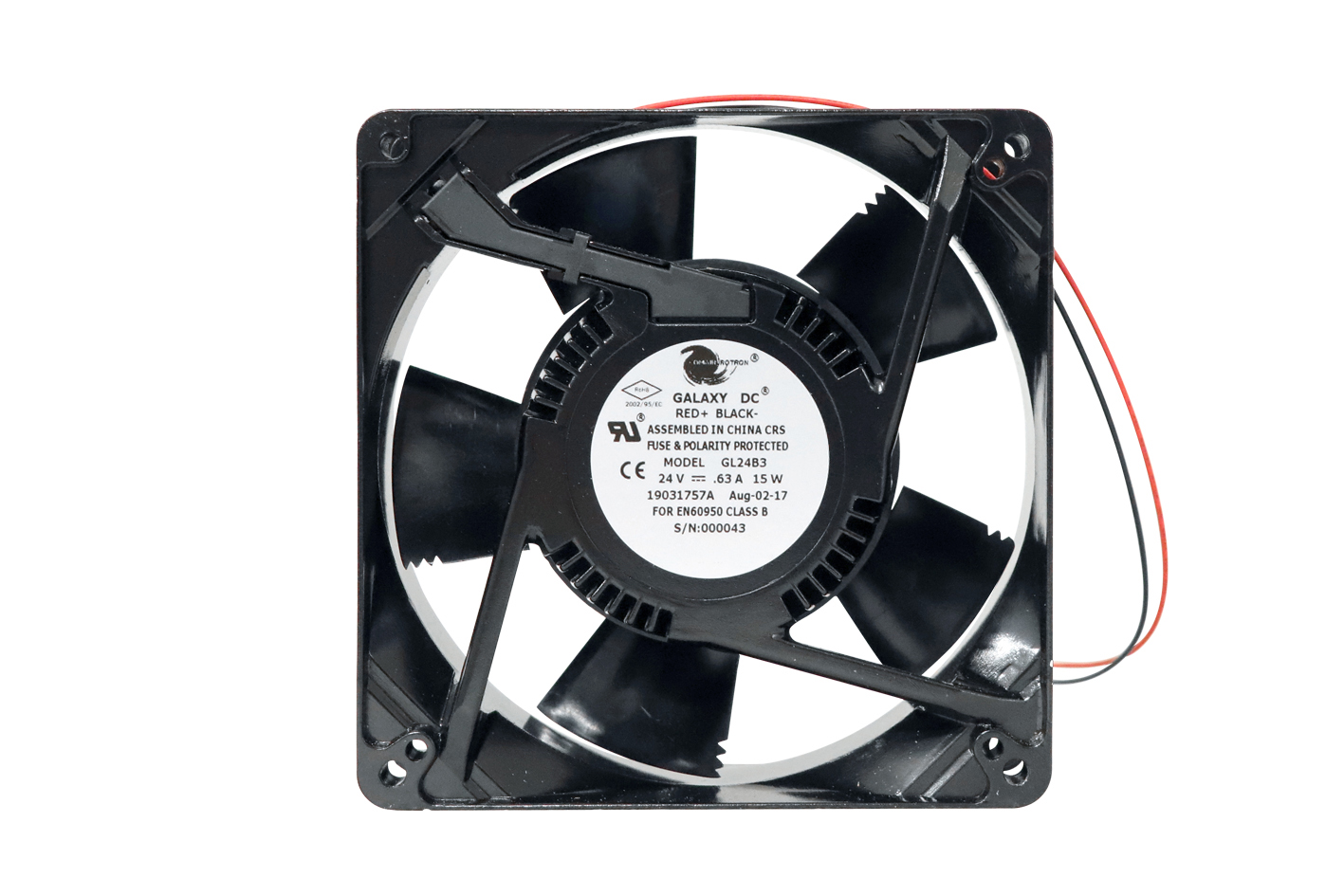 DC Fan, Axial 12 VDC 127x127x38.1mm GL12B4